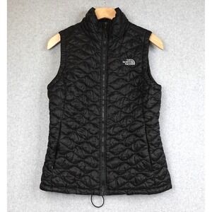 The North Face Thermoball Vest Women's Small Black Quilted Insulated Full Zip